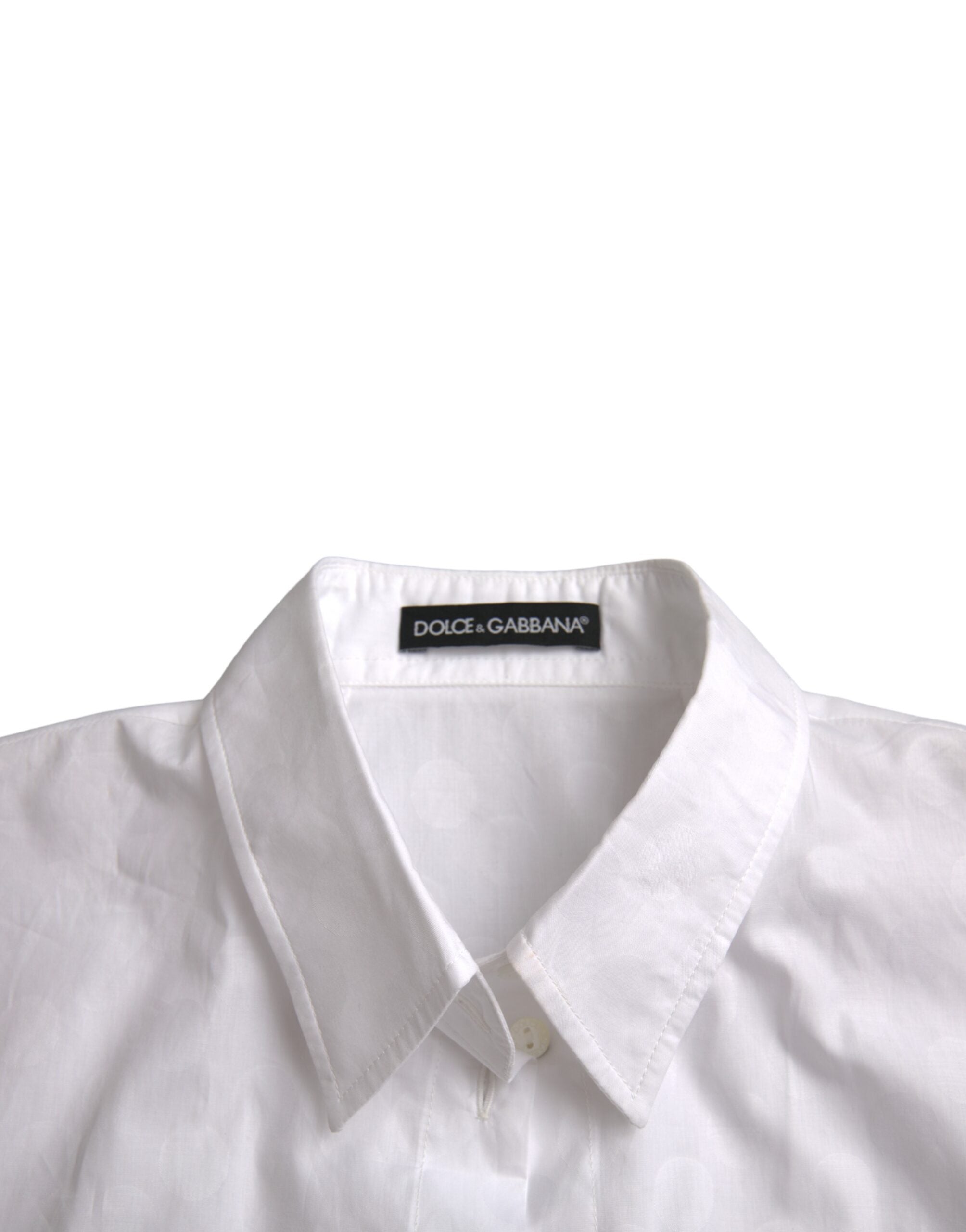 Dolce & Gabbana White Short-Sleeved Polo Shirt with Collar