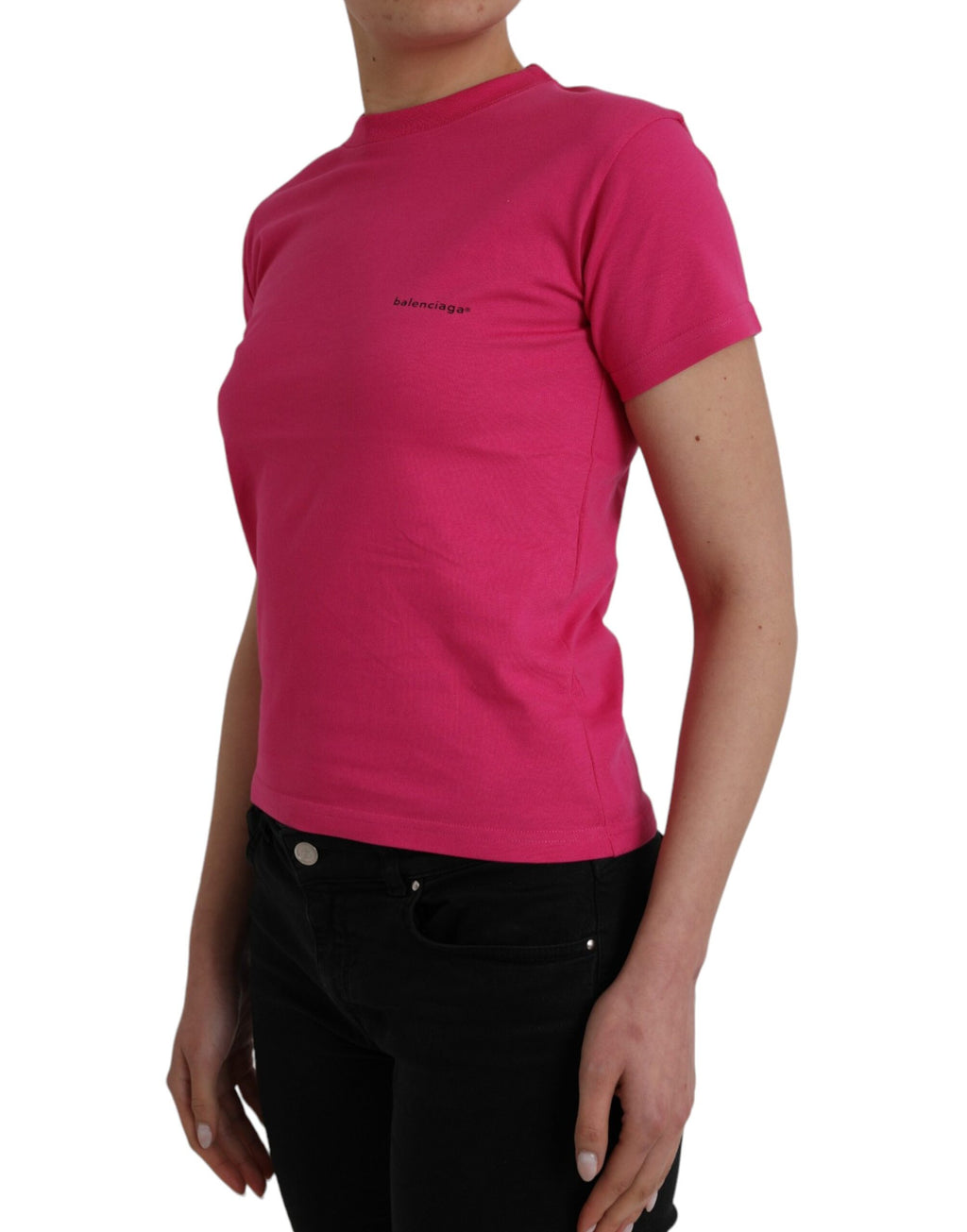 Balenciaga Pink Cotton Crewneck Short Sleeve T-Shirt