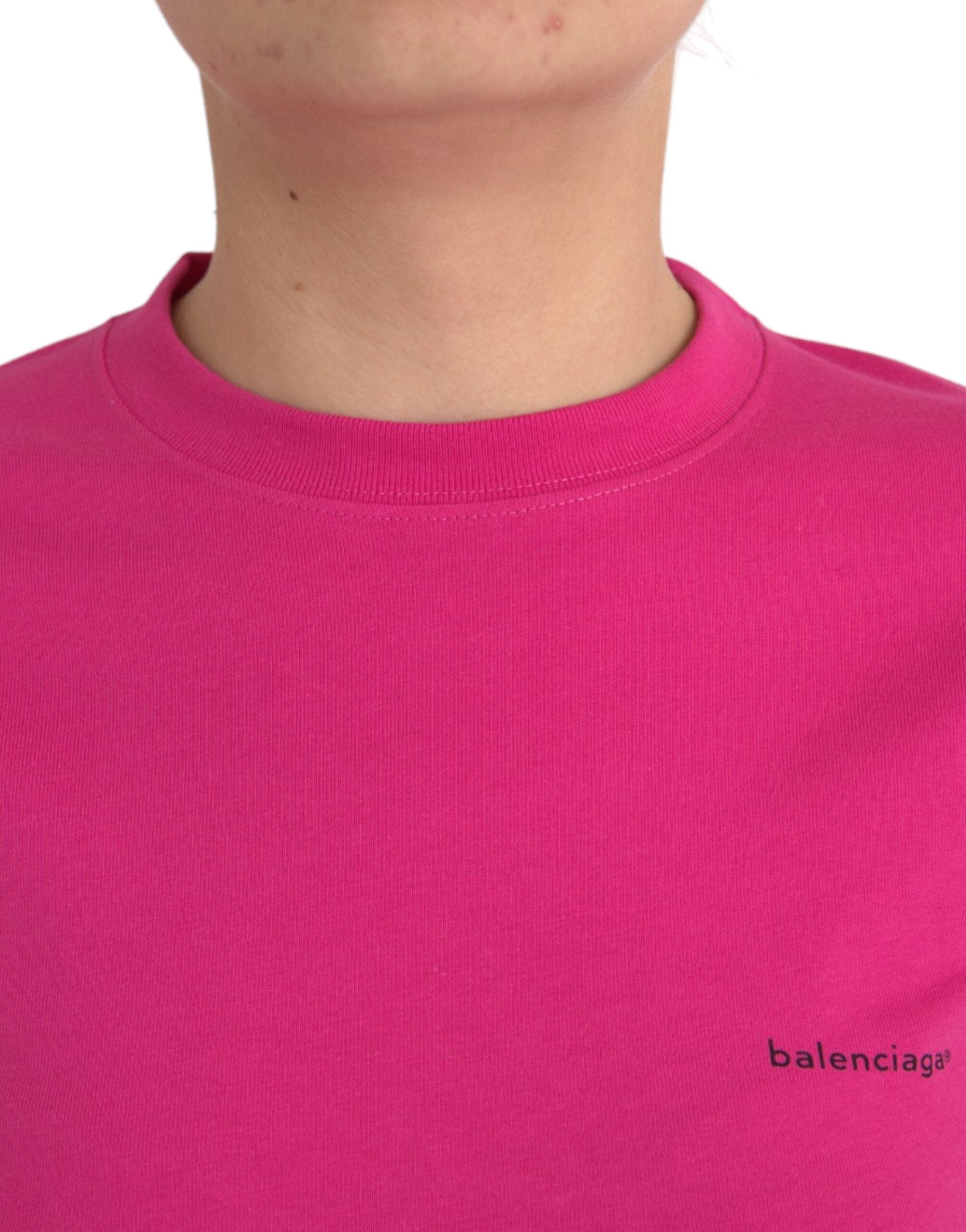 Balenciaga Pink Cotton Crewneck Short Sleeve T-Shirt