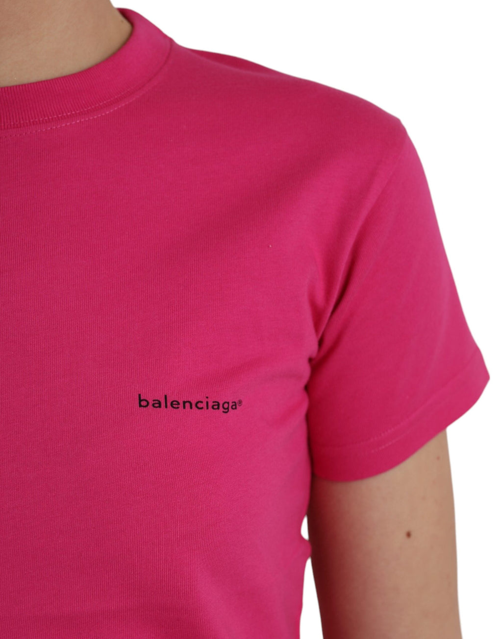 Balenciaga Pink Cotton Crewneck Short Sleeve T-Shirt