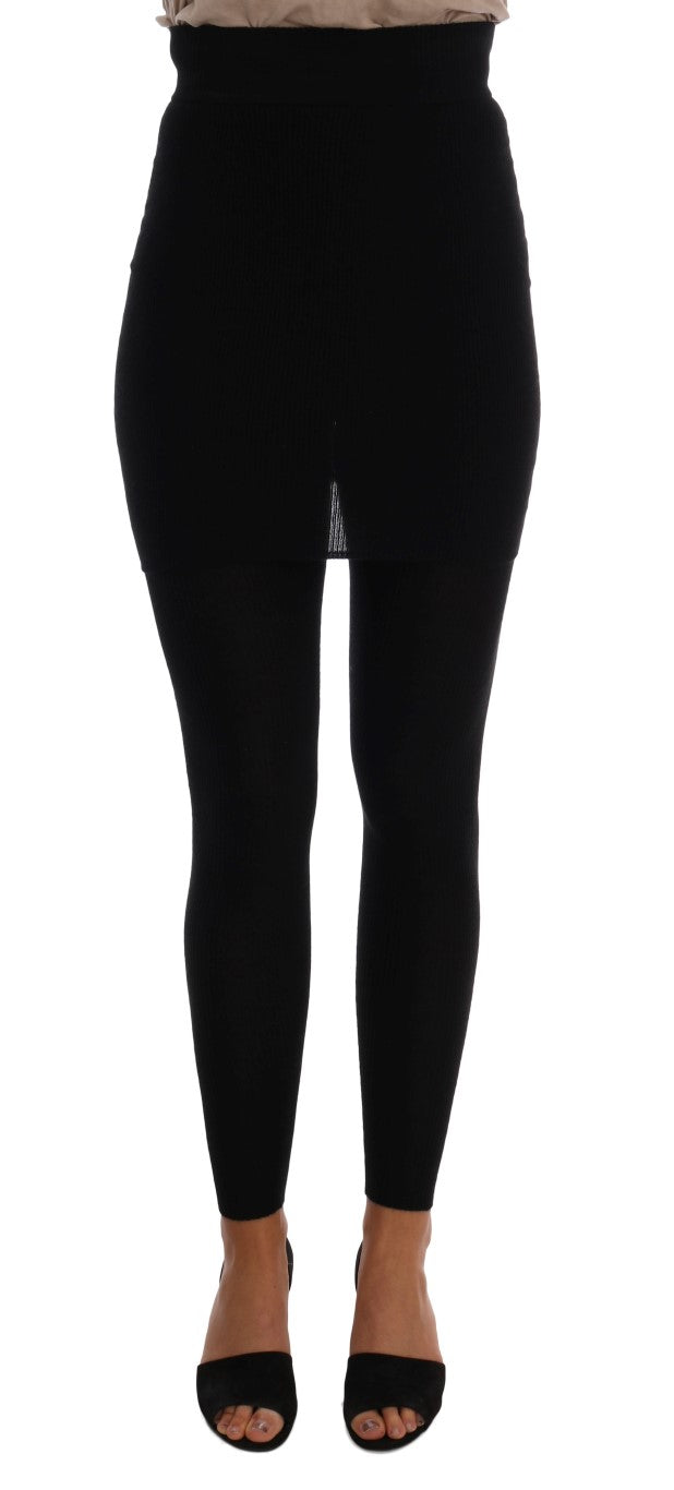 Dolce & Gabbana Black Cashmere Silk Blend Tights Stockings