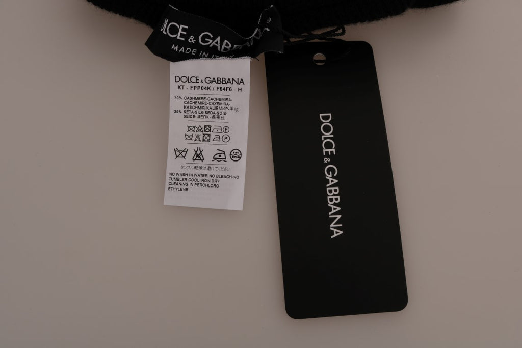 Dolce & Gabbana Black Cashmere Silk Blend Tights Stockings
