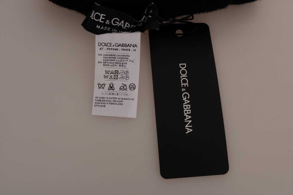 Dolce & Gabbana Black Cashmere Silk Blend Tights Stockings