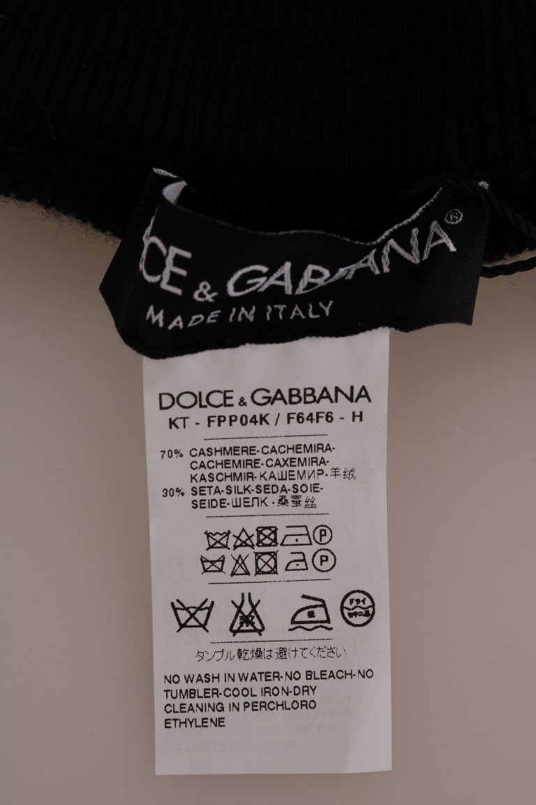 Dolce & Gabbana Black Cashmere Silk Blend Tights Stockings