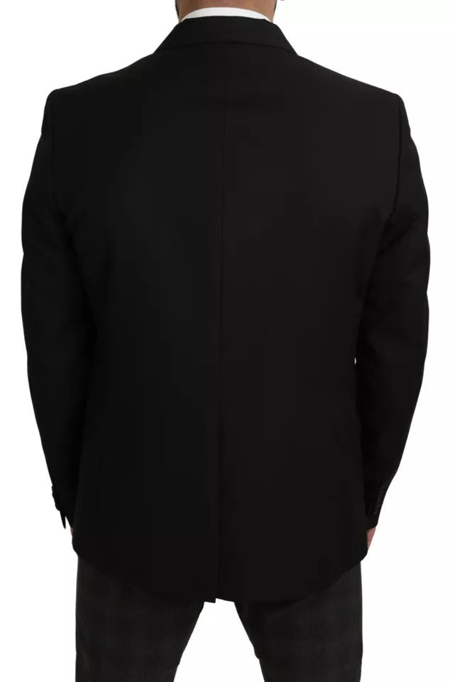 Dolce & Gabbana Black Slim-fit Notch Lapel Wool Blazer