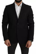 Dolce & Gabbana Black Slim-fit Notch Lapel Wool Blazer