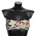 Dolce & Gabbana Pink Floral Print Swimsuit Swimwear Bikini Top
