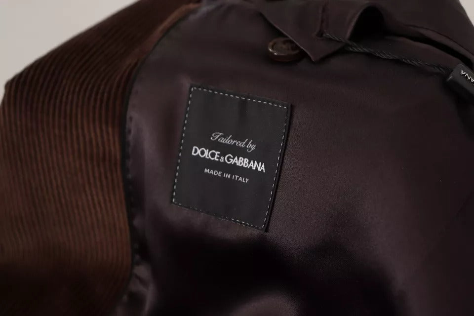 Dolce & Gabbana Brauner Kordmantel DG Logo Blazer