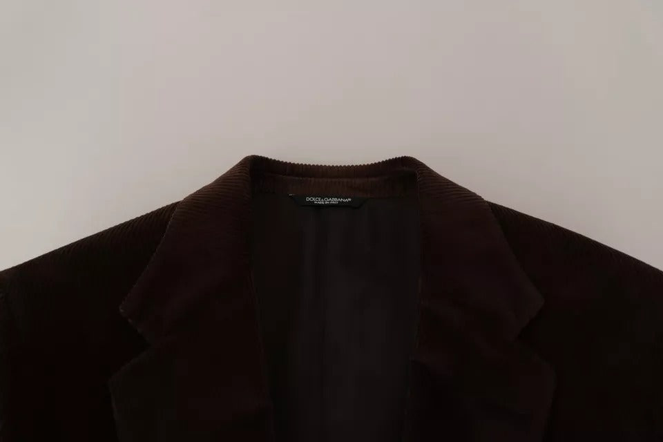 Dolce & Gabbana Brauner Kordmantel DG Logo Blazer