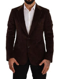 Dolce & Gabbana Brown Corduroy Coat DG Logo Blazer