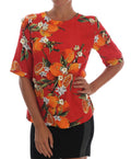 Dolce & Gabbana Orange Blouse with Crystal Embellishment