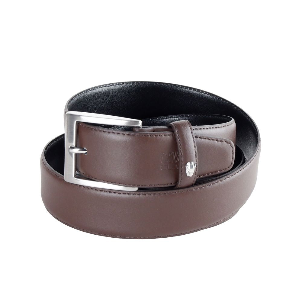 Cavalli Class Brown Calfskin Leather Belt