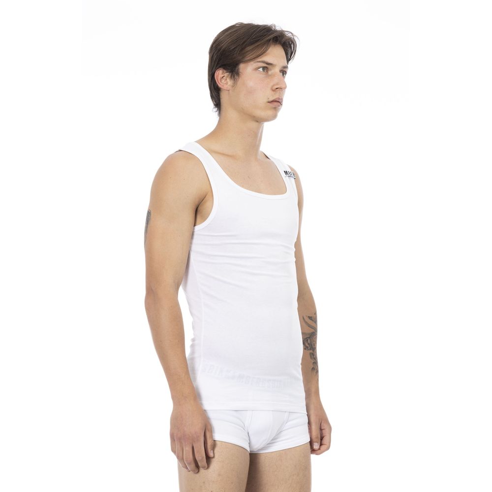 Bikkembergs Men's White Cotton Tank Top