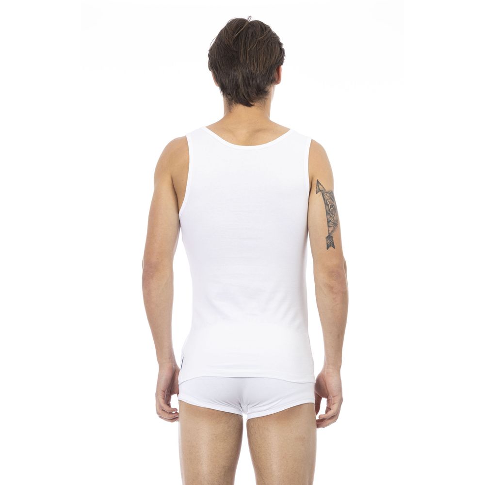 Bikkembergs Men's White Cotton Tank Top