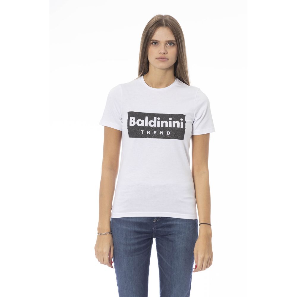 Baldinini Trend Weißes T-Shirt aus Baumwolle für Frauen