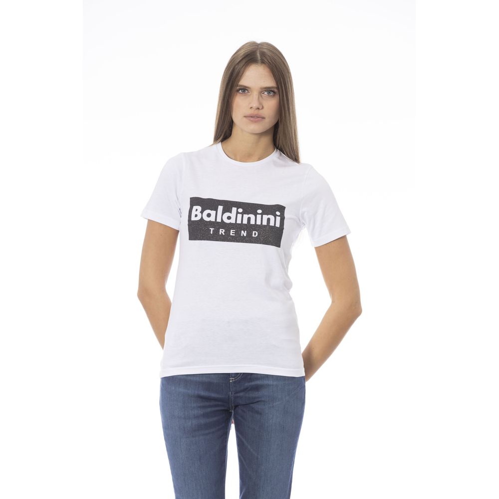 Baldinini Trend Weißes T-Shirt aus Baumwolle für Frauen