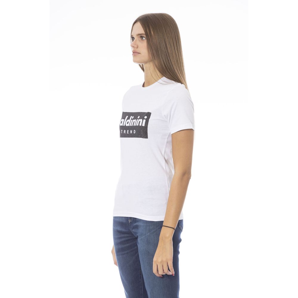 Baldinini Trend Weißes T-Shirt aus Baumwolle für Frauen