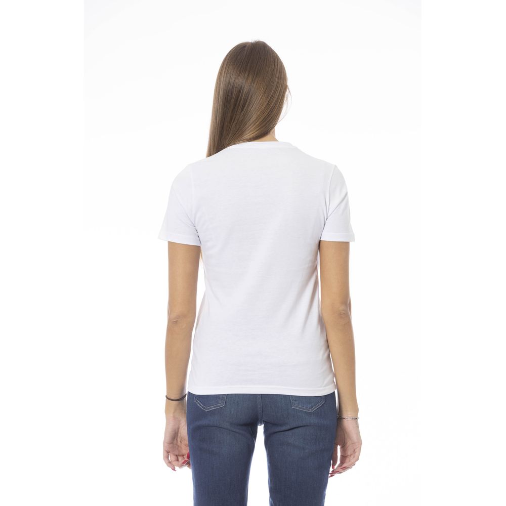 Baldinini Trend Weißes T-Shirt aus Baumwolle für Frauen