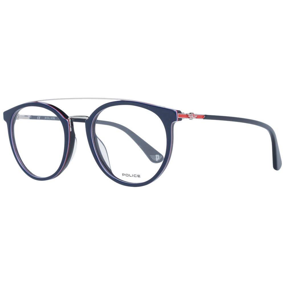 Police Blue Metal and Plastic Glasses Frames