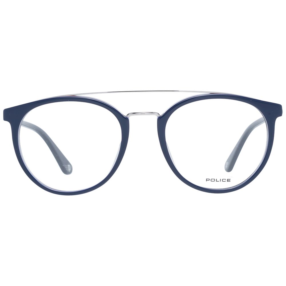 Police Blue Metal and Plastic Glasses Frames