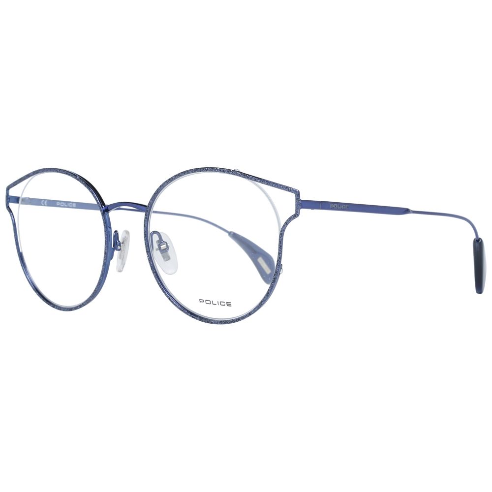 Police Blue Metal and Plastic Glasses Frames