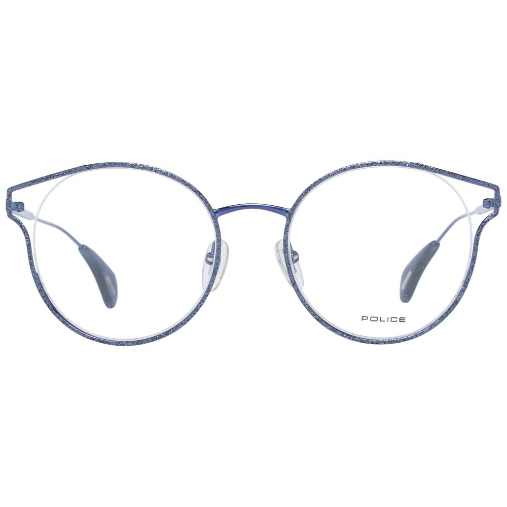 Police Blue Metal and Plastic Glasses Frames