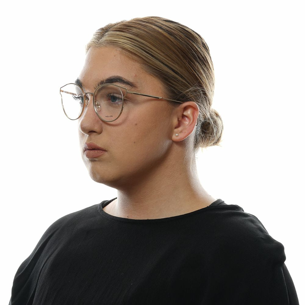 Police Eyeglass Frames in Rose Gold, Metal, and Plastic
