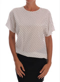 Dolce & Gabbana White Polka Dot Silk T-Shirt Top