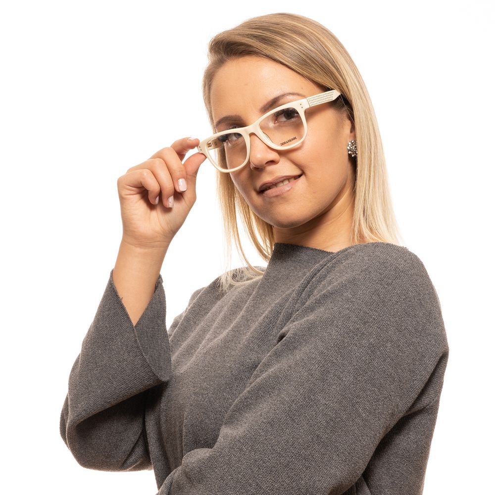 Zadig & Voltaire Cremefarbene Kunststoffbrille (Gestell)