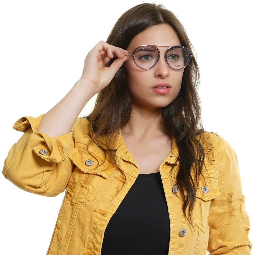 Tod's Lila Metall- und Lederbrille (Rahmen)