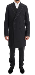 Dolce & Gabbana Grey Wool Stretch Two-Button Three-Piece Suit