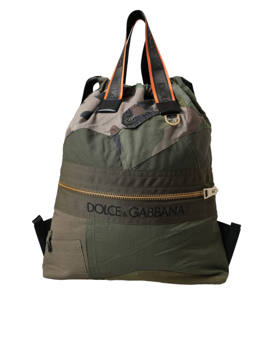 Dolce & Gabbana Militär Grün Patchwork Rucksack Rucksack Tasche