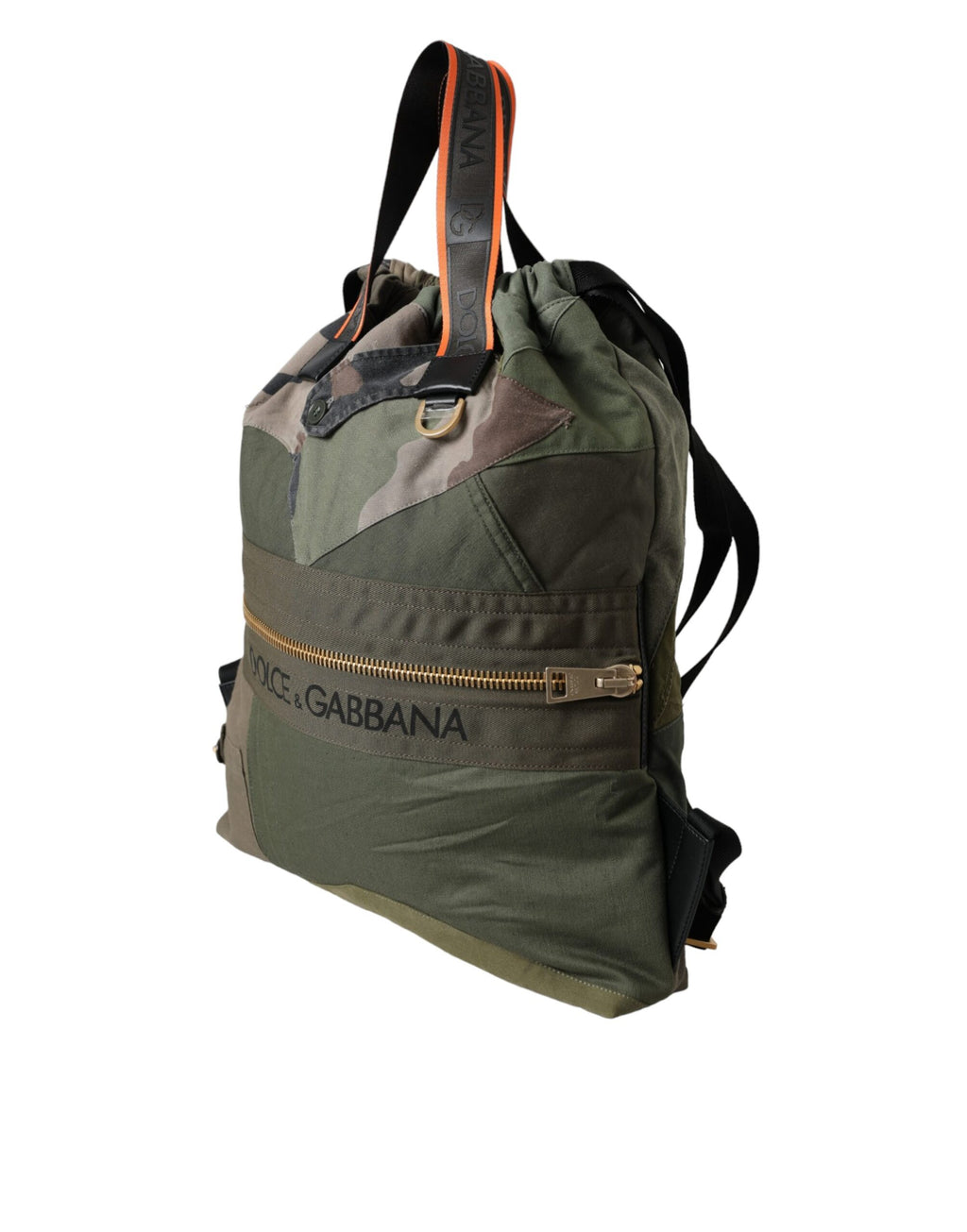 Dolce & Gabbana Militär Grün Patchwork Rucksack Rucksack Tasche