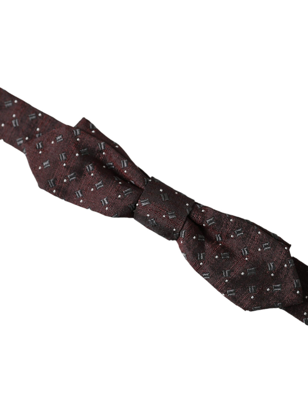 Dolce & Gabbana Chestnut Brown Patterned Silk Bow Tie with Adjustable Neck Papillon