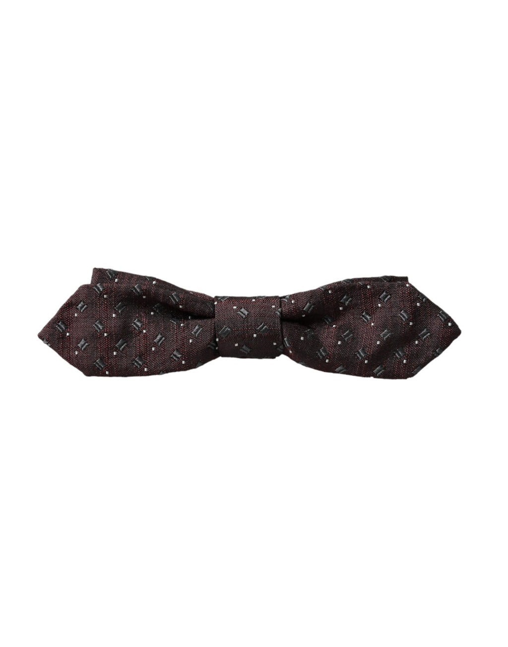 Dolce & Gabbana Chestnut Brown Patterned Silk Bow Tie with Adjustable Neck Papillon
