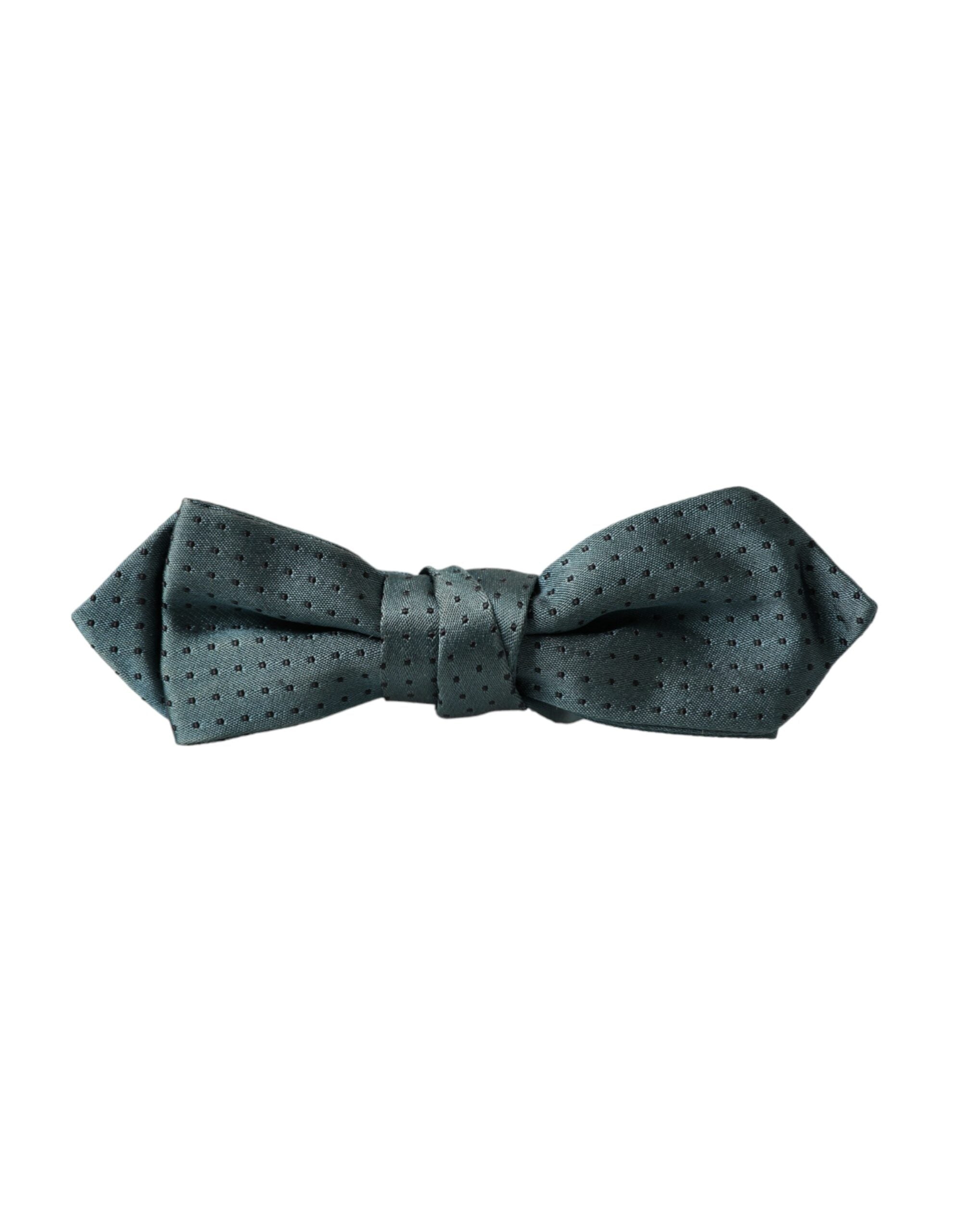 Dolce & Gabbana Green Silk Fantasy Adjustable Neck Men's Bow Tie