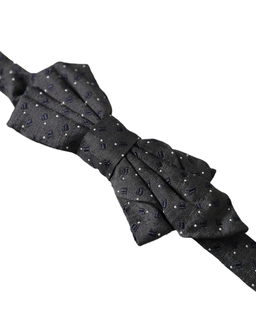 Dolce & Gabbana Black Silk Patterned Adjustable Neck Men's Bow Tie