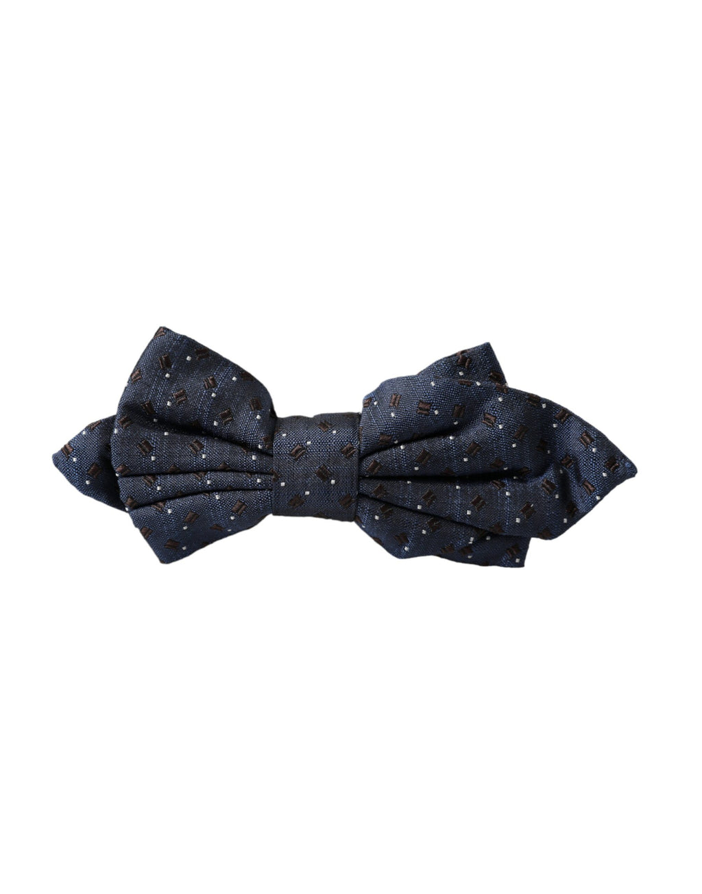 Dolce & Gabbana Navy Patterned Silk Bow Tie, Adjustable, Men's Papillon Bow Tie