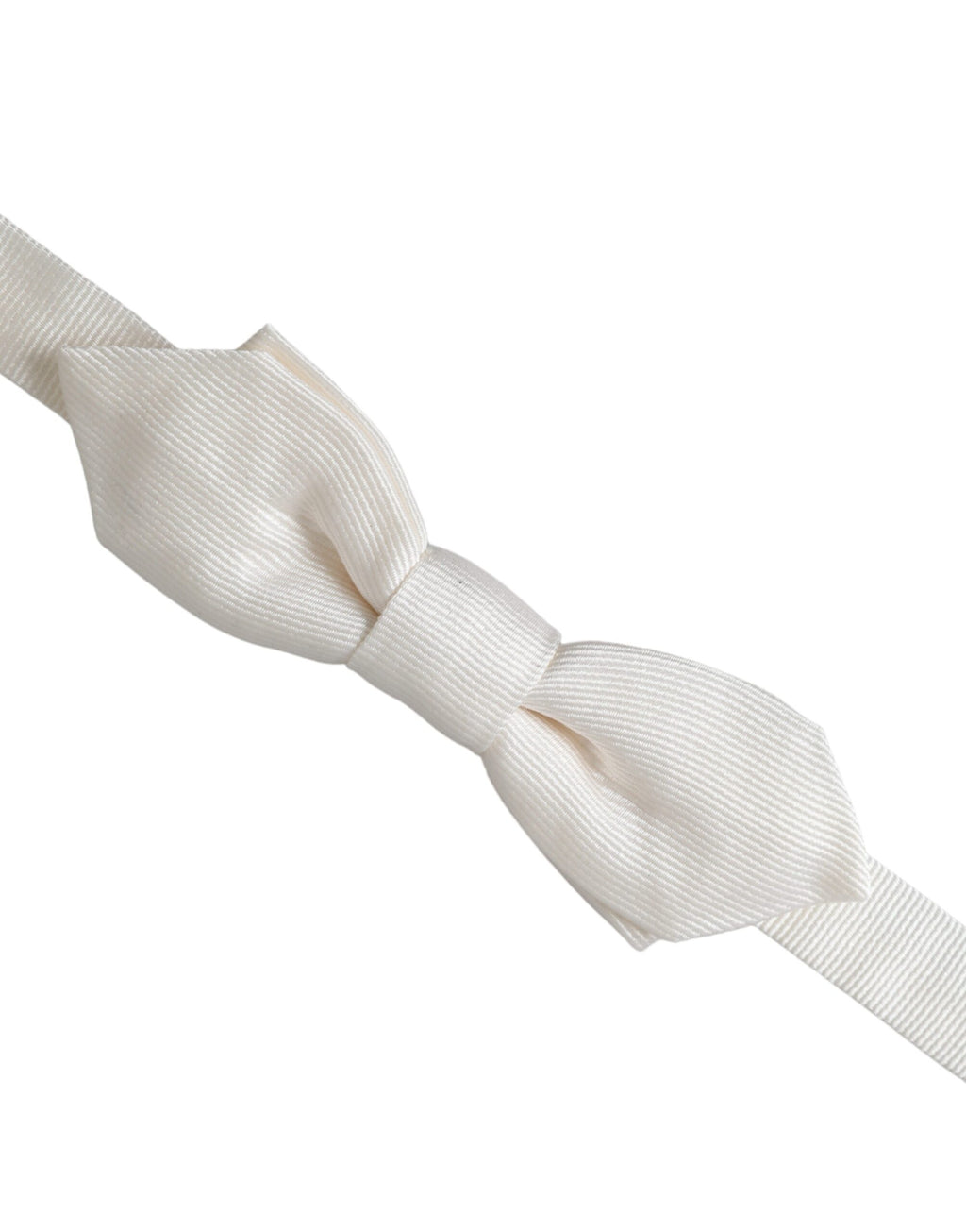 Dolce & Gabbana White Silk Adjustable Neck Men's Bow Tie