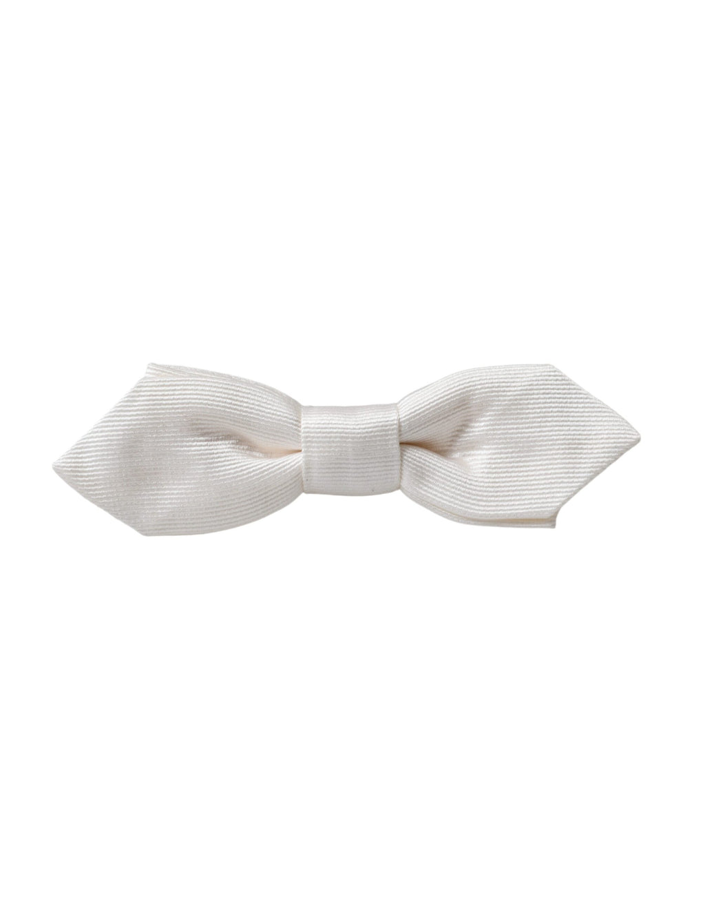 Dolce & Gabbana White Silk Adjustable Neck Men's Bow Tie