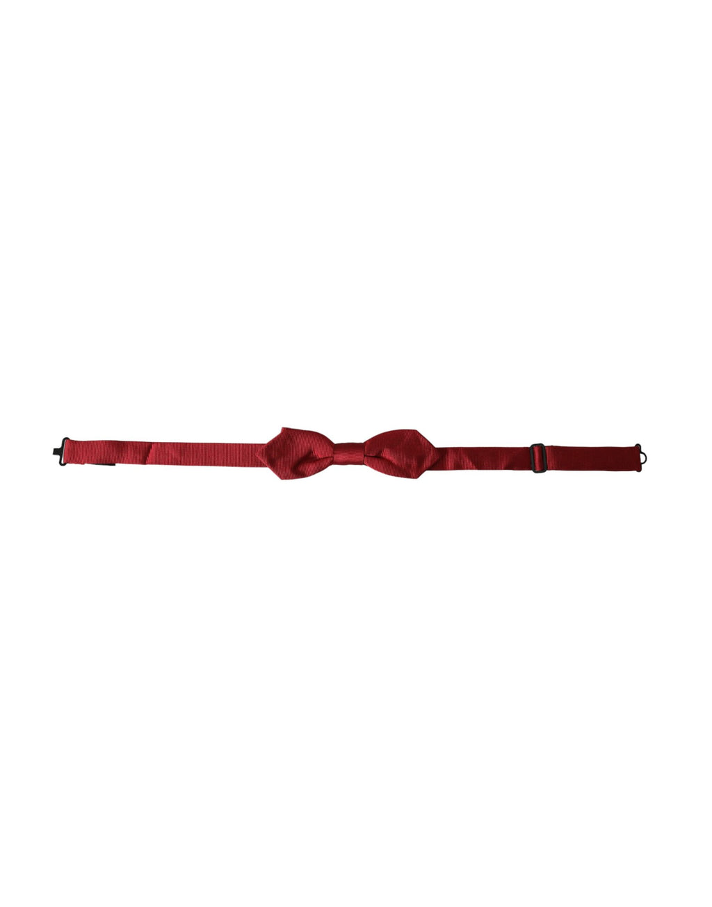 Dolce & Gabbana Red Silk Jacquard Adjustable Neck Men's Bow Tie