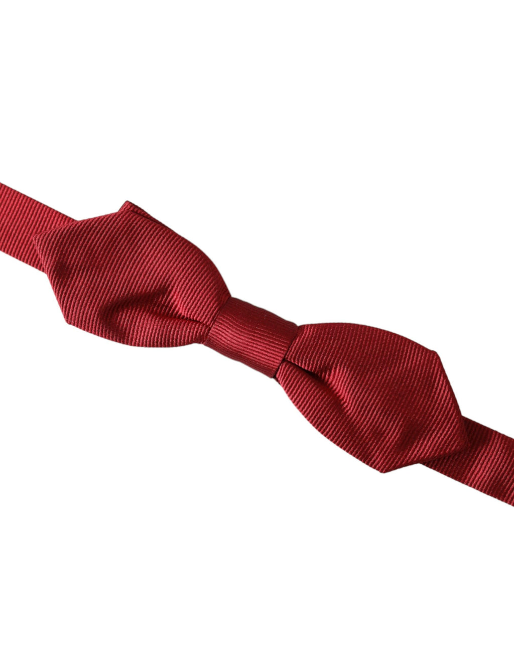 Dolce & Gabbana Red Silk Jacquard Adjustable Neck Men's Bow Tie
