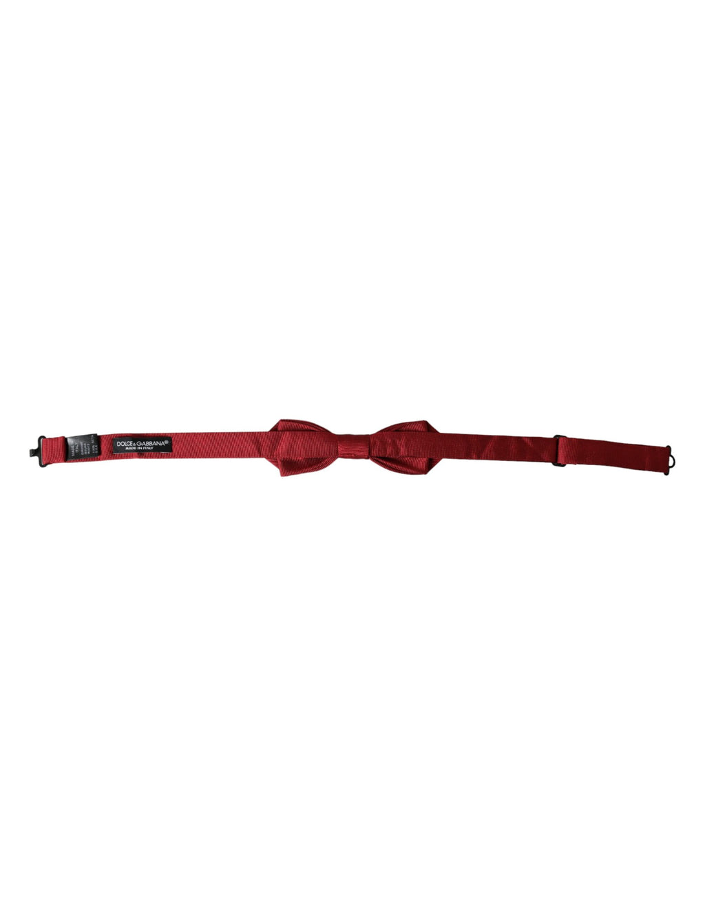Dolce & Gabbana Red Silk Jacquard Adjustable Neck Men's Bow Tie