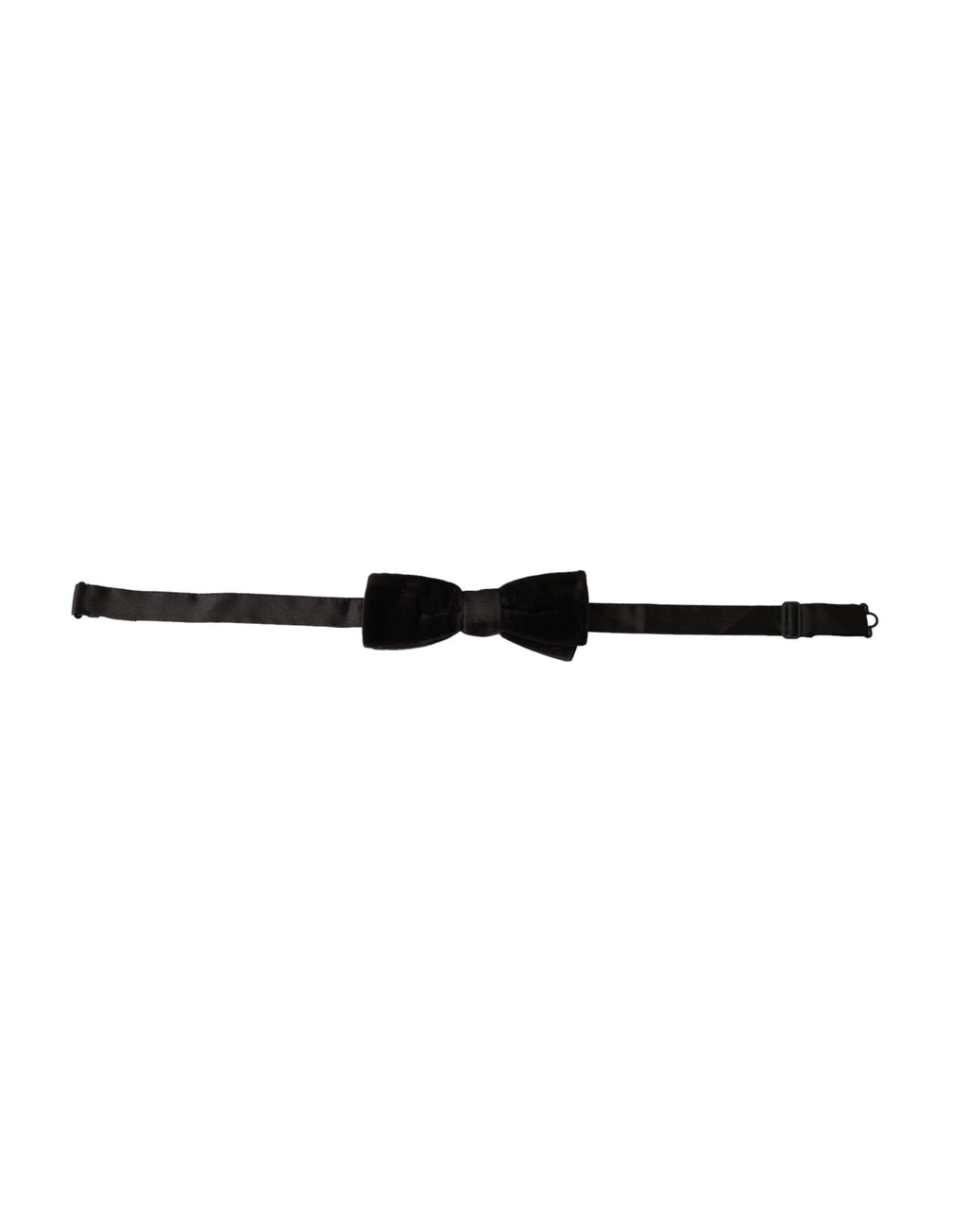 Dolce & Gabbana Black Velvet Cotton Adjustable Neck Men's Bow Tie