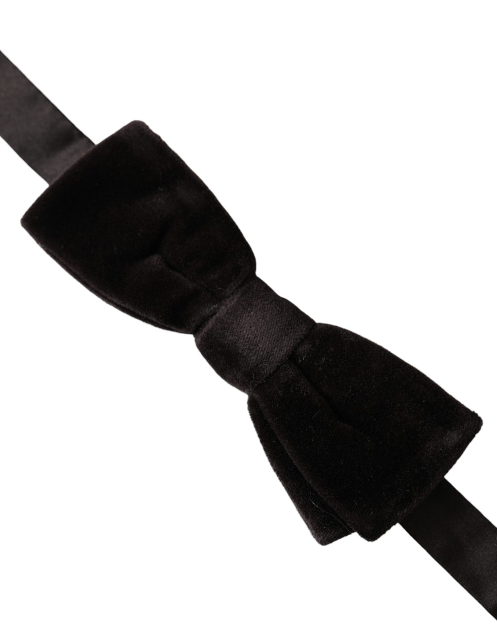 Dolce & Gabbana Black Velvet Cotton Adjustable Neck Men's Bow Tie
