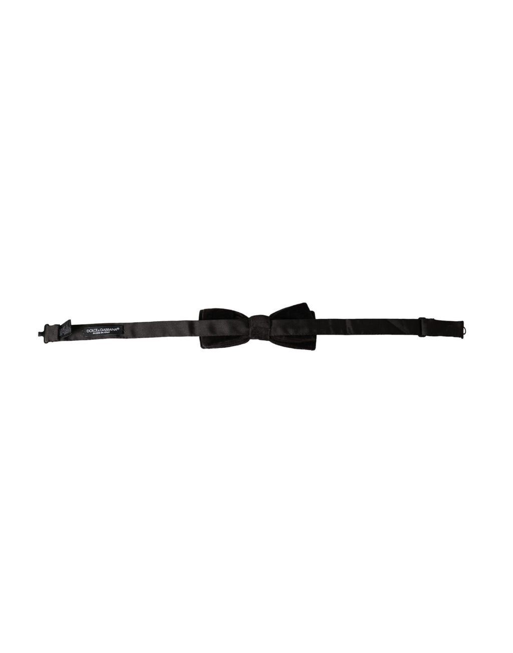 Dolce & Gabbana Black Velvet Cotton Adjustable Neck Men's Bow Tie