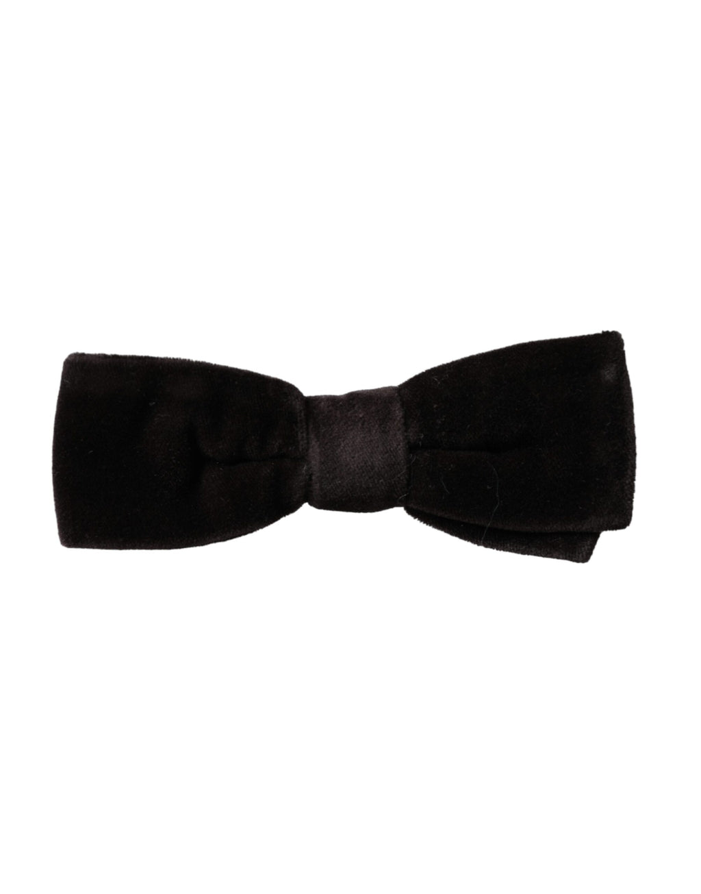 Dolce & Gabbana Black Velvet Cotton Adjustable Neck Men's Bow Tie