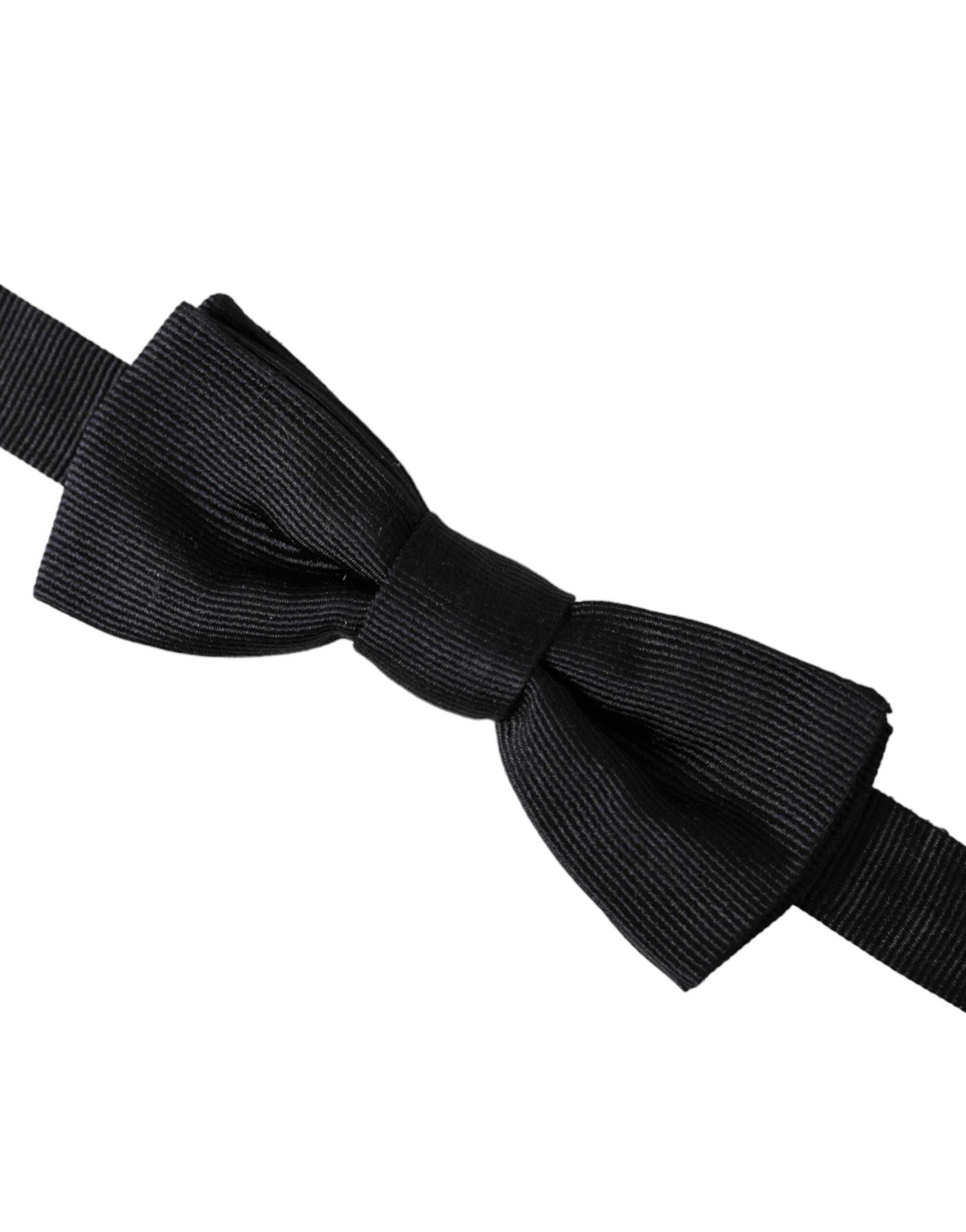 Dolce & Gabbana Black Silk Adjustable Neck Men's Bow Tie