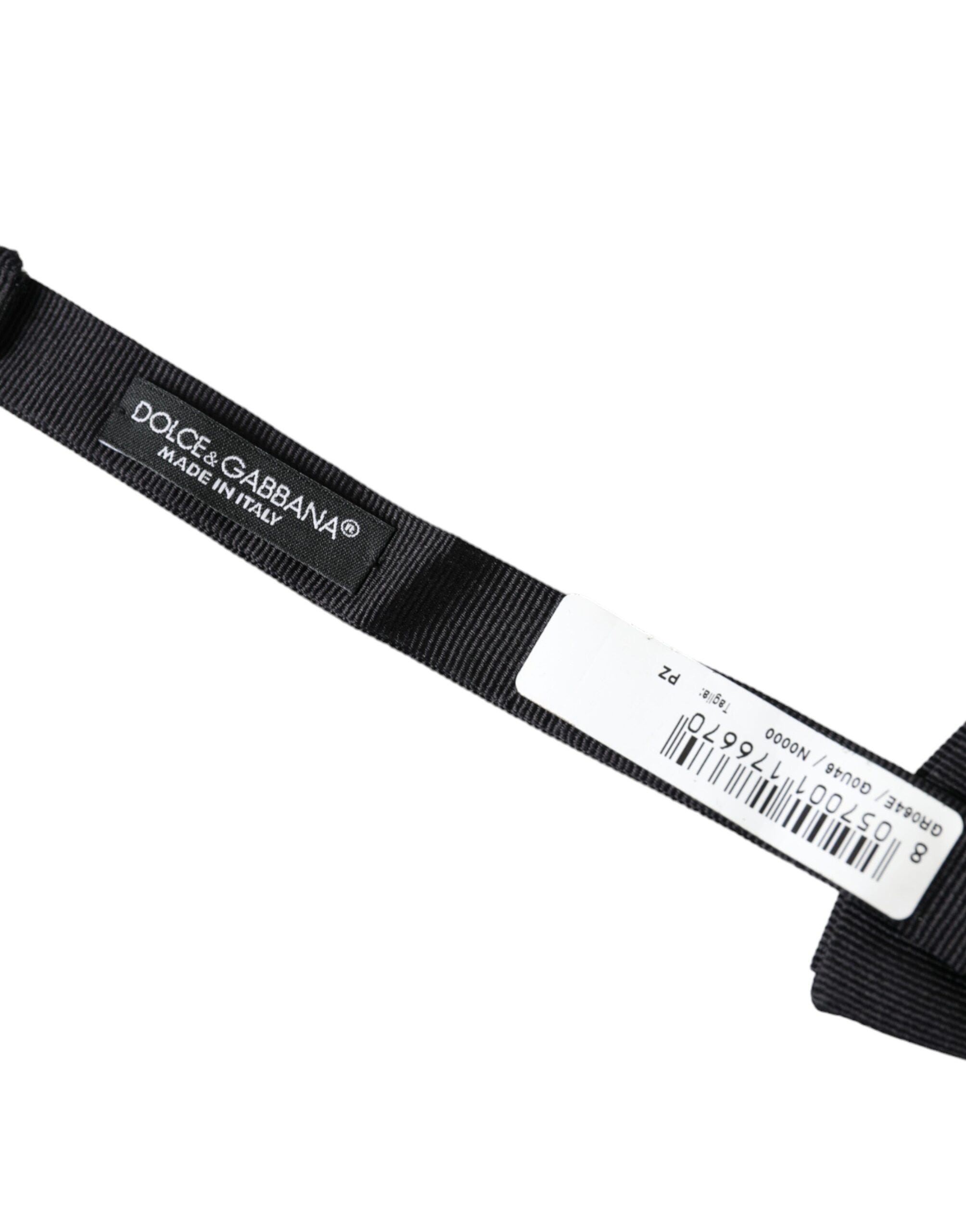 Dolce & Gabbana Black Silk Adjustable Neck Men's Bow Tie