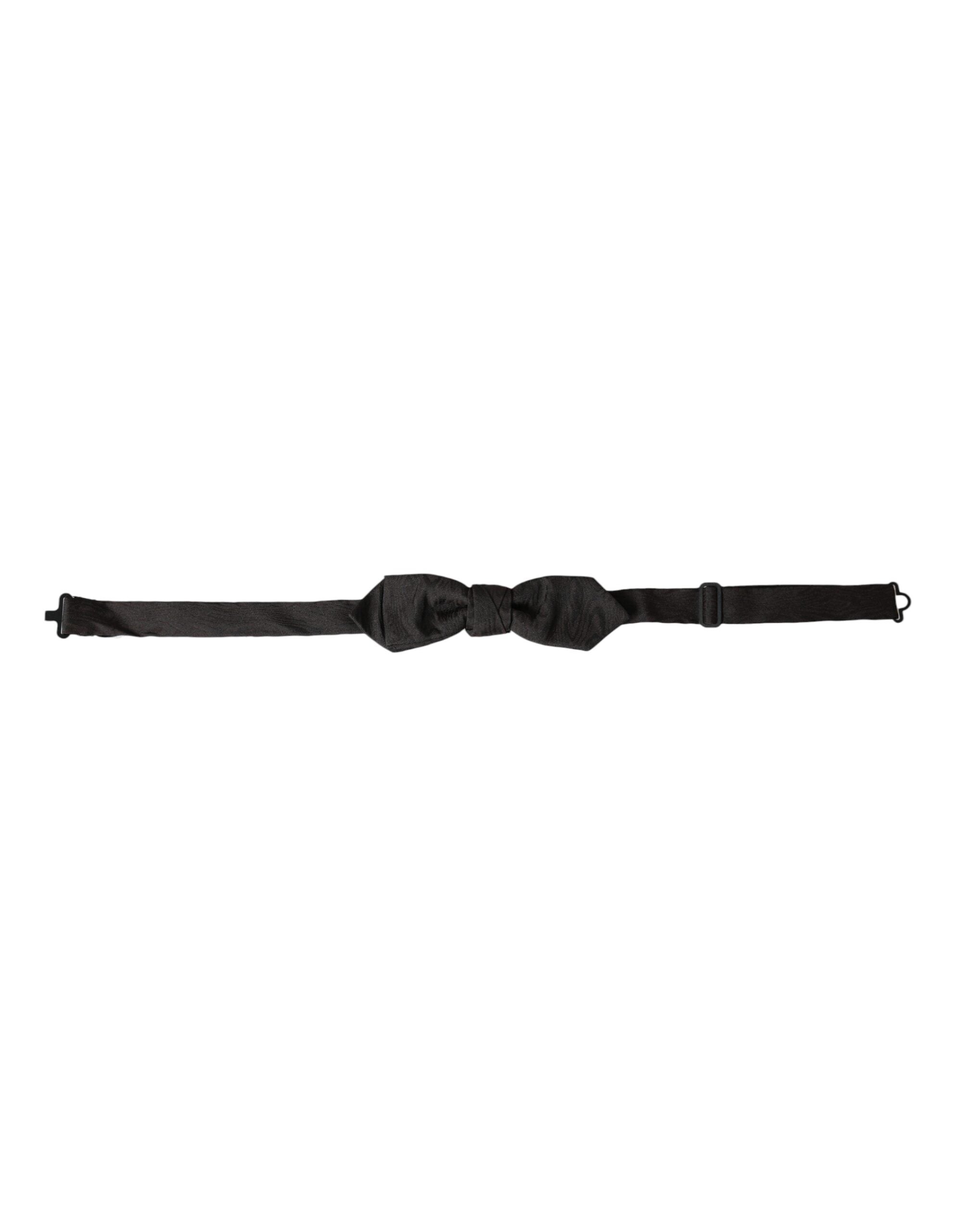 Dolce & Gabbana Black Silk Adjustable Neck Men's Bow Tie
